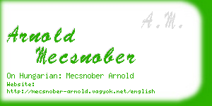 arnold mecsnober business card